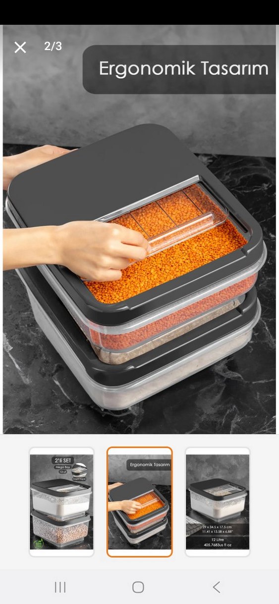 16  12 degısıyo Litre Siyah Kapaklı Saklama Kabı - Görsel 2