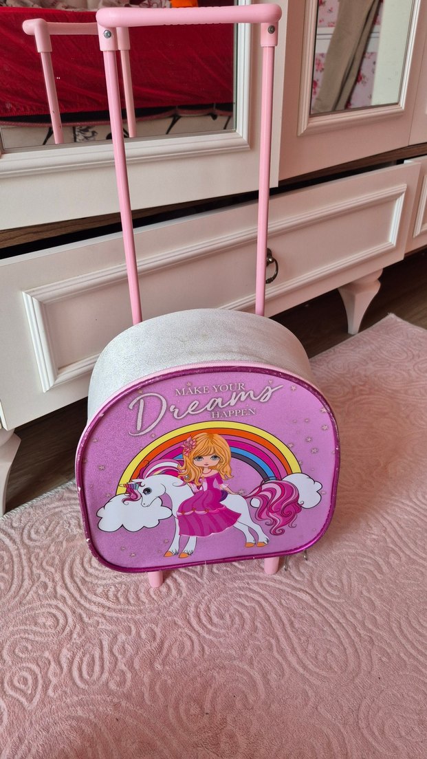 Pembe Unicorn Temalı Çocuk Okul Çantası - Görsel 2