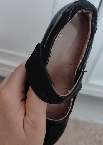 Kız Çocuk Siyah Rugan Babet Ayakkabı - Görsel 3