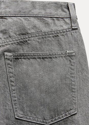 xs Beden Zara Gri Renk Denim Pantalon