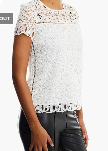 Massimo Dutti Beyaz Kısa Kollu Bluz