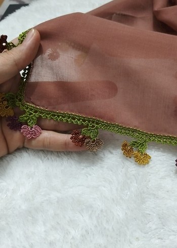 Dantel Detaylı Bohem Örgü Kadın Şal - Görsel 2