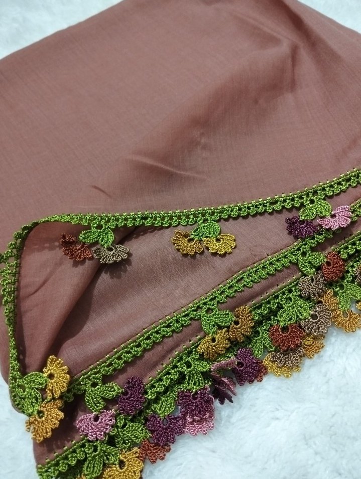 Dantel Detaylı Bohem Örgü Kadın Şal - Görsel 3