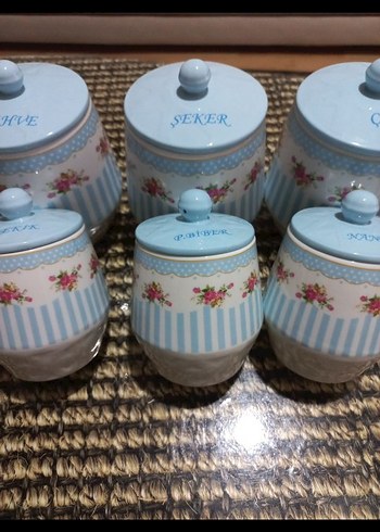 Lavin 6 parca Pastel Mavi Desenli Baharatlık