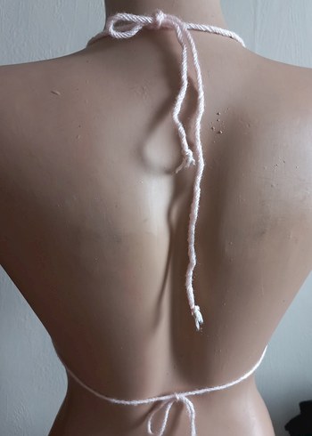 Pembe Bohem bikini üstü tığ ile örme - Görsel 2