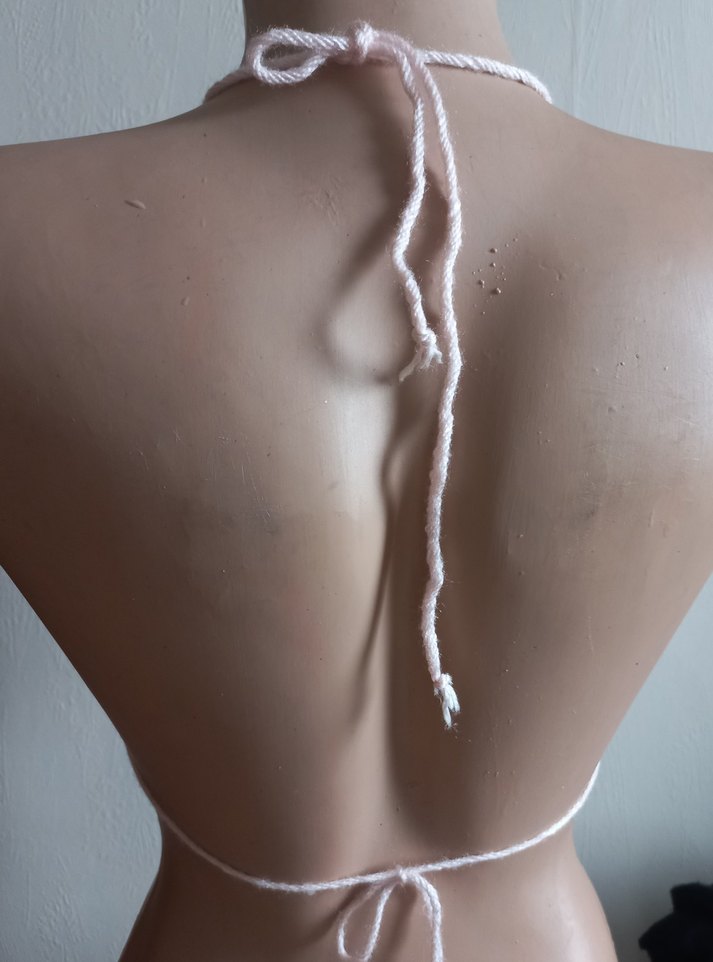 Pembe Bohem bikini üstü tığ ile örme - Görsel 2