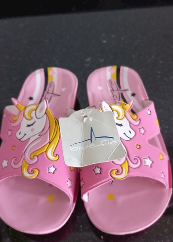 Kız Çocuk Pembe Unicorn Baskılı Terlik