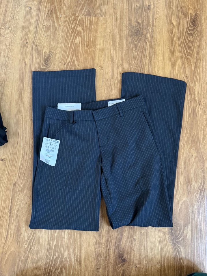 Kadın gri Midi İspanyol Paça Denim Pantolon - Görsel 2