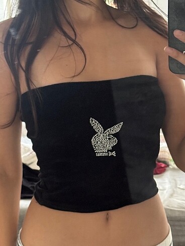 Playboy taşlı büstiyer kadife - Görsel 3