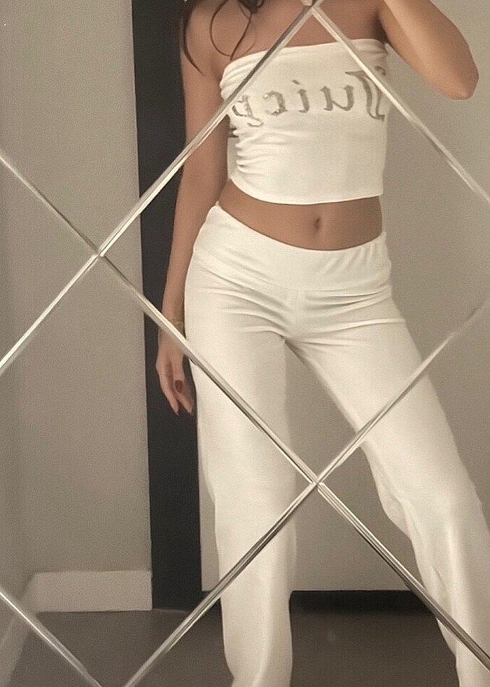 Juicy beyaz eşofman altı - Görsel 2