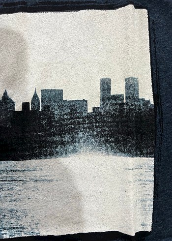 Mavi Baskılı Erkek Denim Tişört - Görsel 3