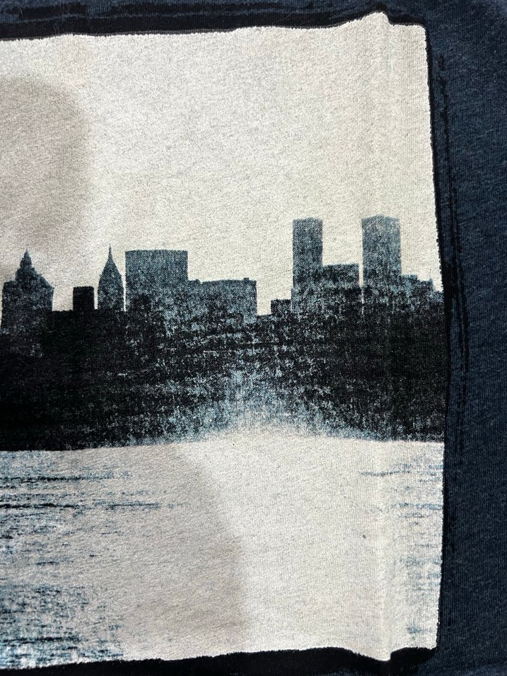 Mavi Baskılı Erkek Denim Tişört - Görsel 3