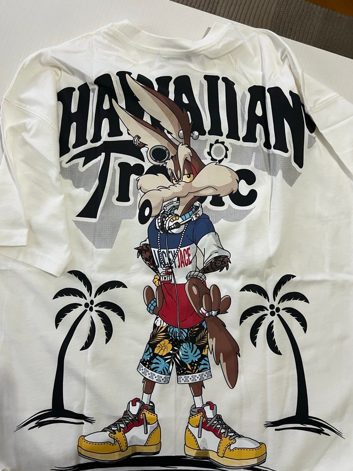 Baskılı Beyaz erkek Tişört - Görsel 2