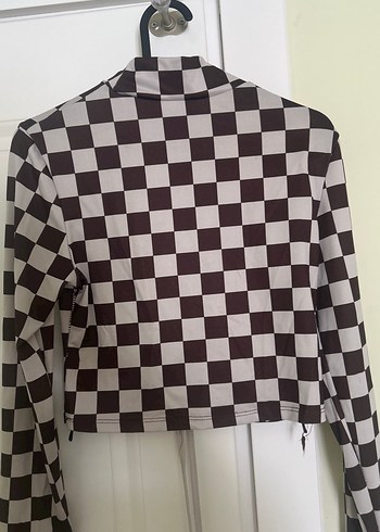 Düğmeli Kareli Uzun Kollu Bluz - Görsel 3