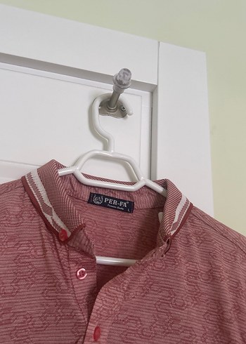 Bordo Keten Düğmeli Erkek Polo Tişört - Görsel 2