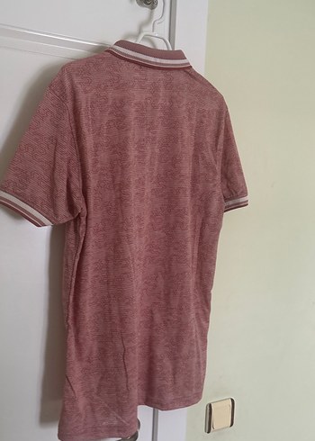 Bordo Keten Düğmeli Erkek Polo Tişört - Görsel 3