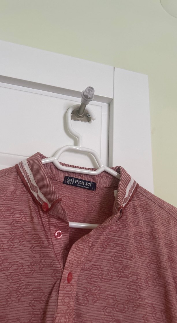 Bordo Keten Düğmeli Erkek Polo Tişört - Görsel 2