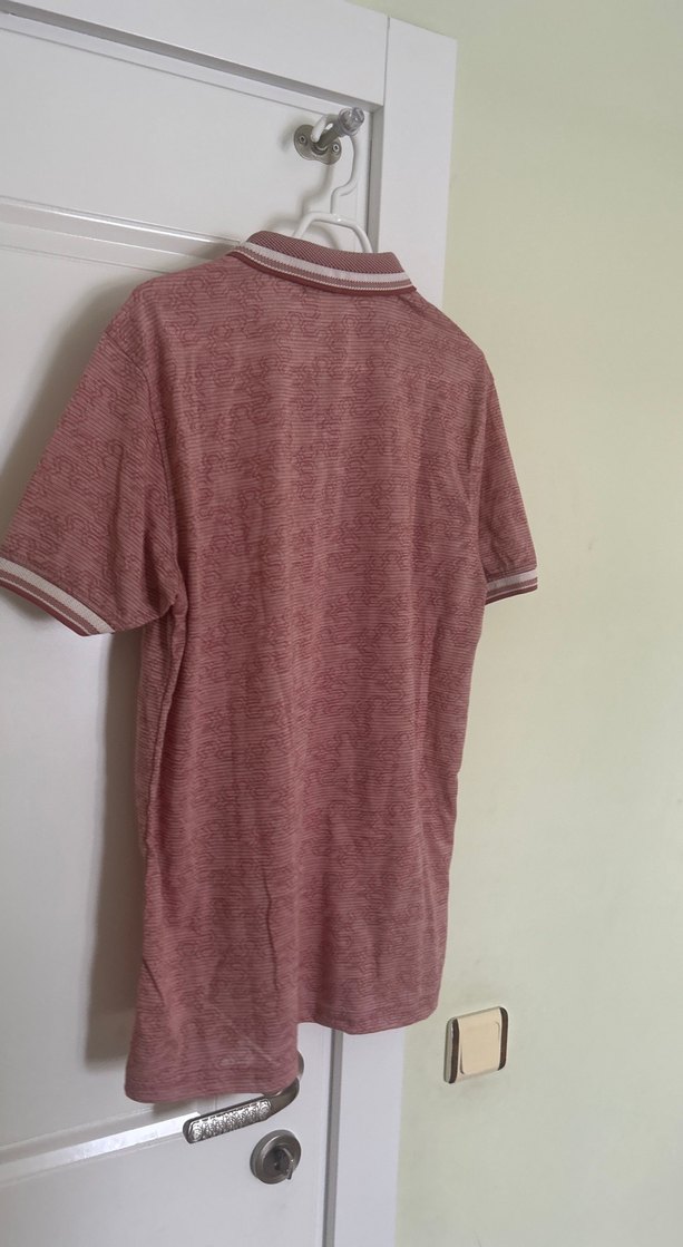 Bordo Keten Düğmeli Erkek Polo Tişört - Görsel 3