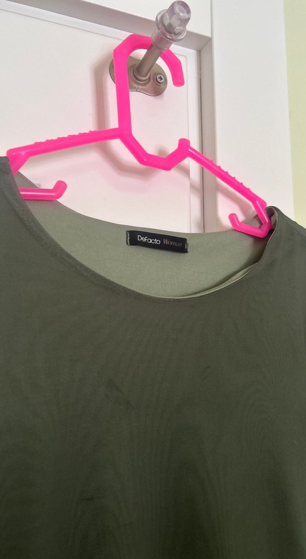 Drapeli Gri Hamile Elbisesi, Kısa Kollu, Uzun - Görsel 2