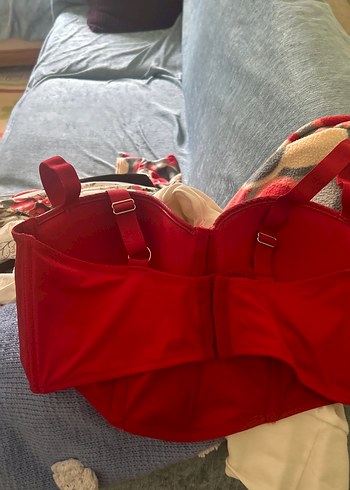 Kırmızı Deri Straplez Bustiyer - Görsel 2