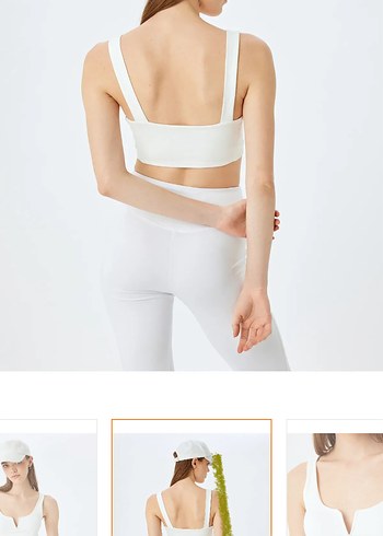Koton Beyaz V Yakalı Kolsuz Crop Top