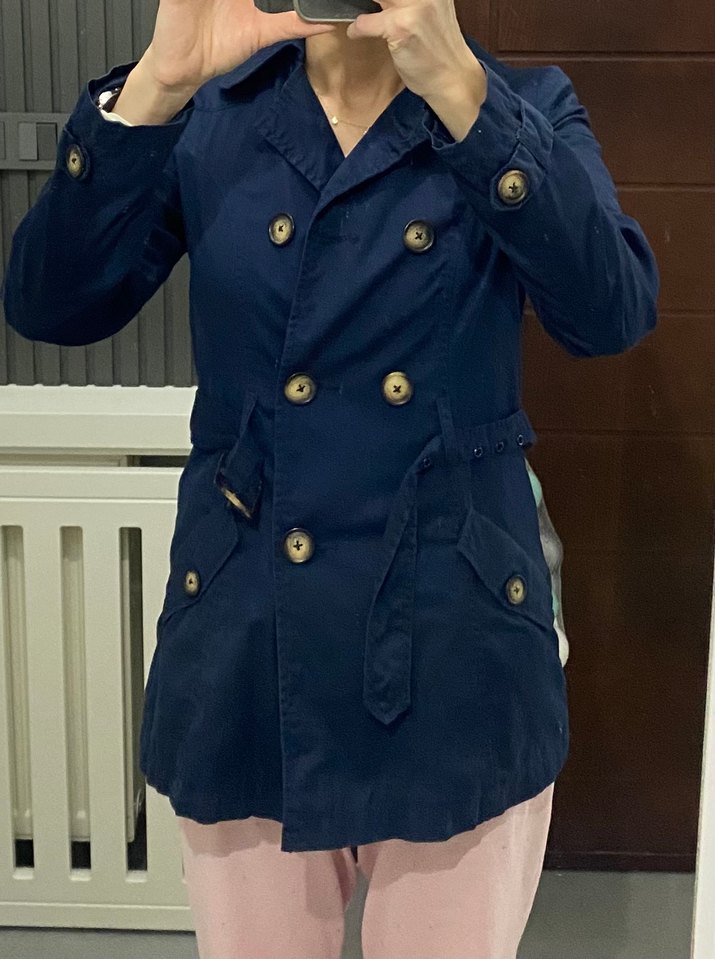 Mavi Düğmeli Denim Trençkot - Görsel 3