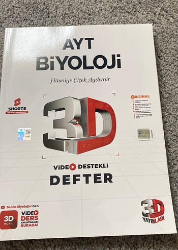 3D Yayınları AYT Biyoloji Video Destekli Defter