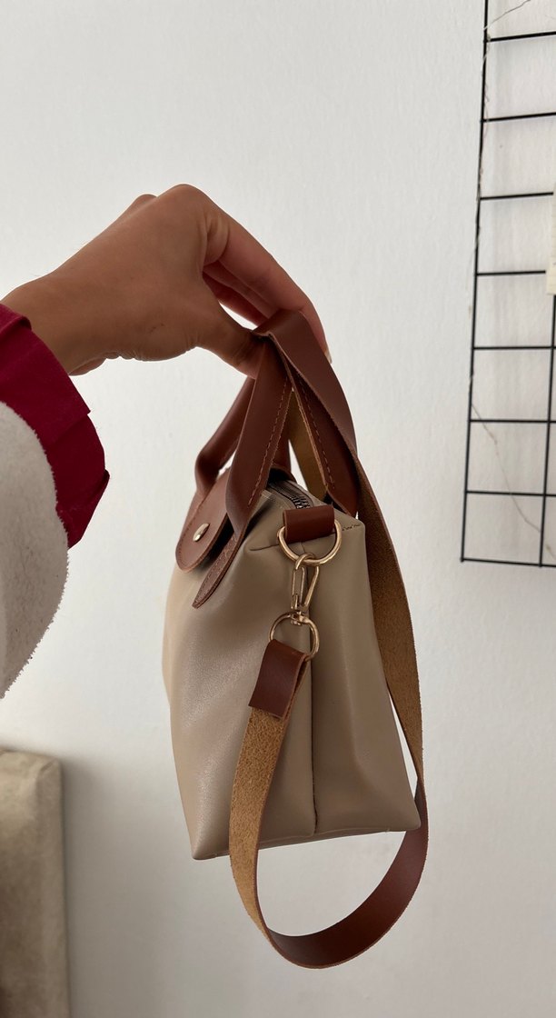 Bej Deri Tokalı Kadın Çanta - Görsel 3