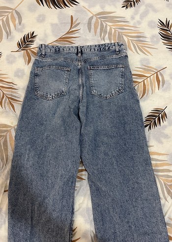 Kadın Mavi Bol Kesim Denim Pantolon - Görsel 2