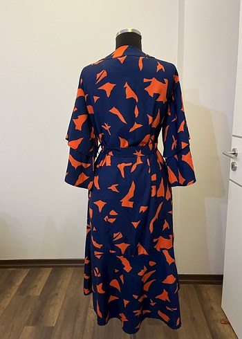 Kadın Uzun Bağcıklı Desenli Kimono - Görsel 5