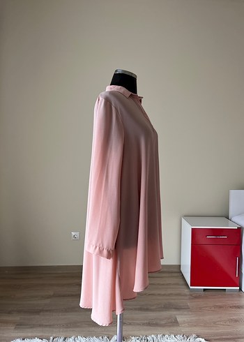 Pembe Uzun Kollu Salaş Tunik - Görsel 5