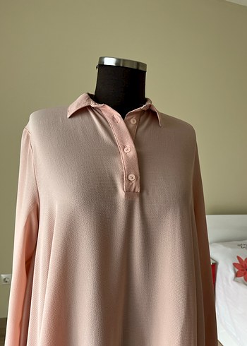 Pembe Uzun Kollu Salaş Tunik - Görsel 2