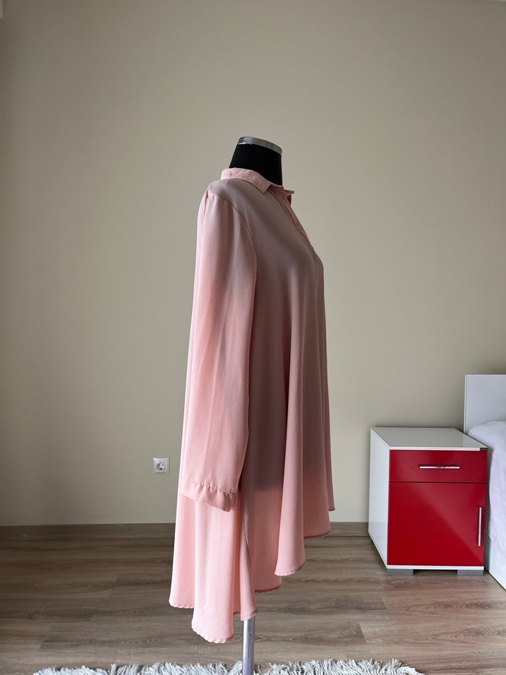 Pembe Uzun Kollu Salaş Tunik - Görsel 5