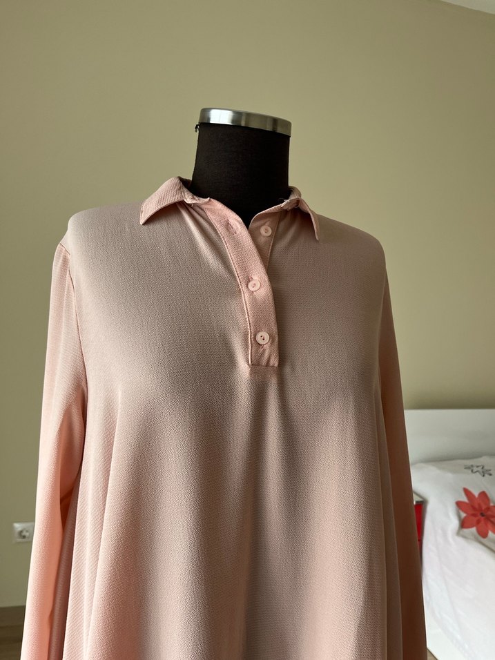 Pembe Uzun Kollu Salaş Tunik - Görsel 2