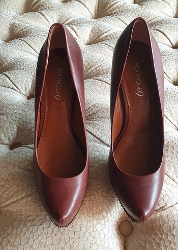 BOUTIQUE 9 Kahverengi Deri Platform Topuklu Stiletto - Görsel 7