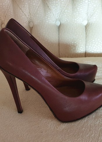 BOUTIQUE 9 Kahverengi Deri Platform Topuklu Stiletto - Görsel 10