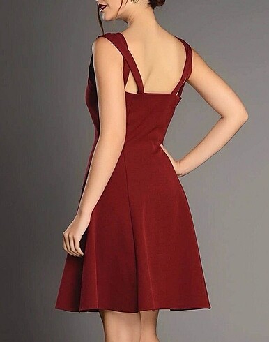 Fabrika Bordo kloş elbise/40 - Görsel 2