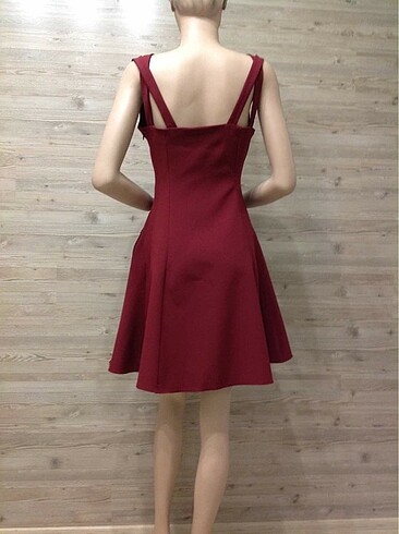 Fabrika Bordo kloş elbise/40 - Görsel 6