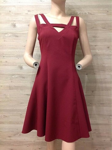 Fabrika Bordo kloş elbise/40 - Görsel 5