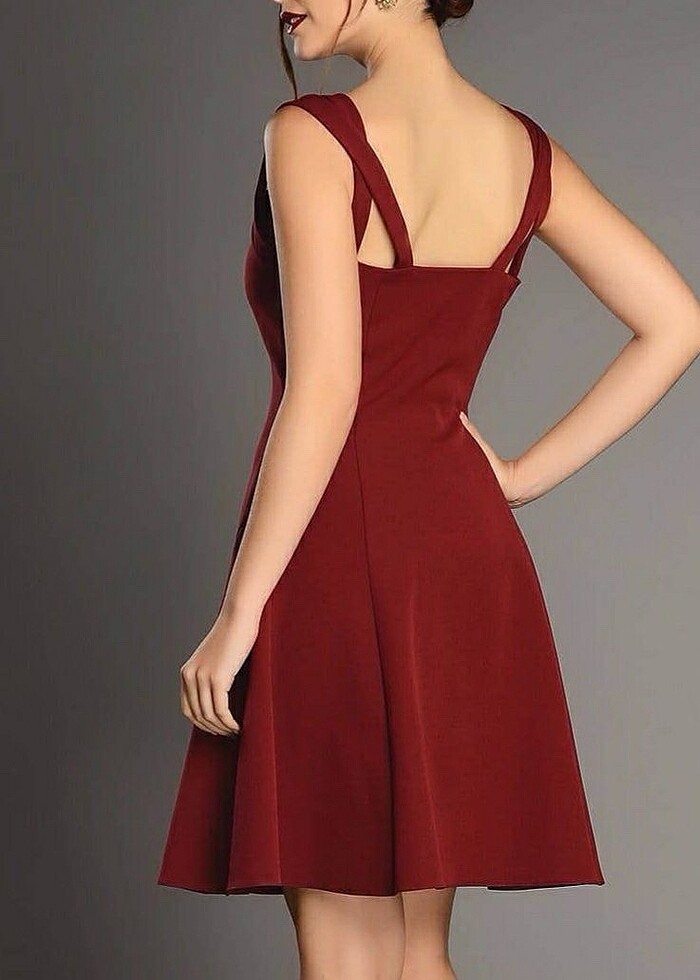 Fabrika Bordo kloş elbise/40 - Görsel 2