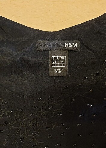 H&M Siyah boncuklu askılı bluz M - Görsel 5