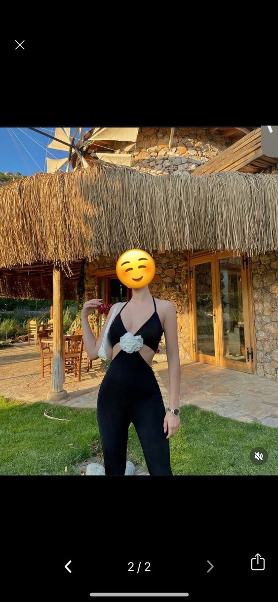 Siyah Bağcıklı Uzun Kadın Monokini bağlamalı - Görsel 2