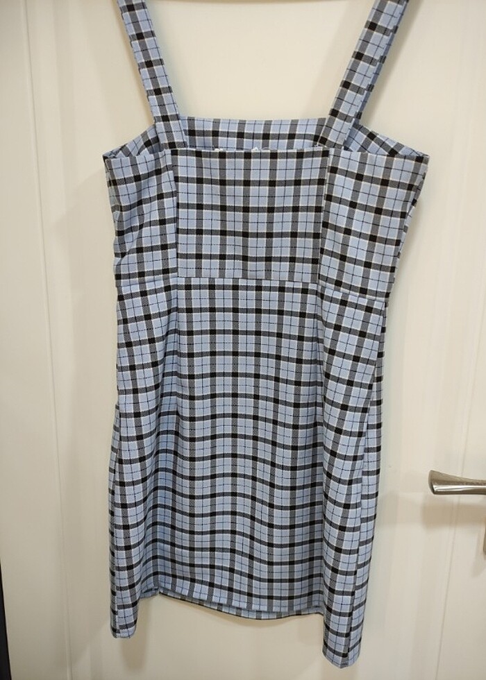 Ekoseli teenage elbise - Görsel 2