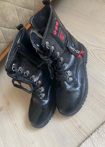 Kadın Siyah Deri Rock Punk Botlar - Görsel 4