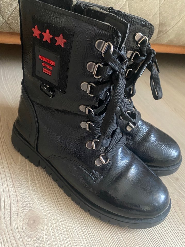 Kadın Siyah Deri Rock Punk Botlar - Görsel 3