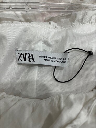 Zara zara beyaz mini elbise