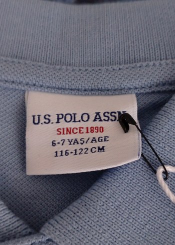 6 Yaş Beden Erkek Çocuk Mavi Baskılı Polo Tişört