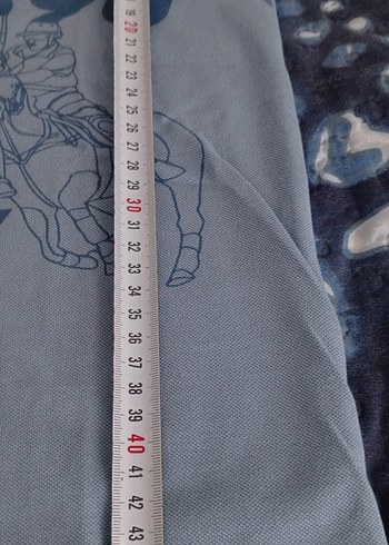 6 Yaş Beden mavi Renk Erkek Çocuk Mavi Baskılı Polo Tişört