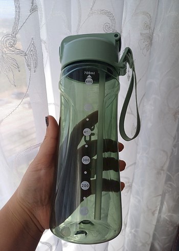 Yeşil Kapaklı pipetli 700 ml suluk - Görsel 7