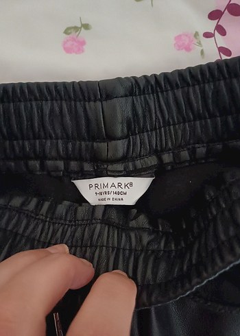 Siyah Kız çocuk Rahat Kesim Deri Pantolon - Görsel 4